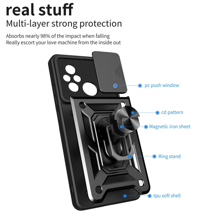 SLIDING ARMOR Tvrdený kryt pre Xiaomi Redmi 12C - čierny