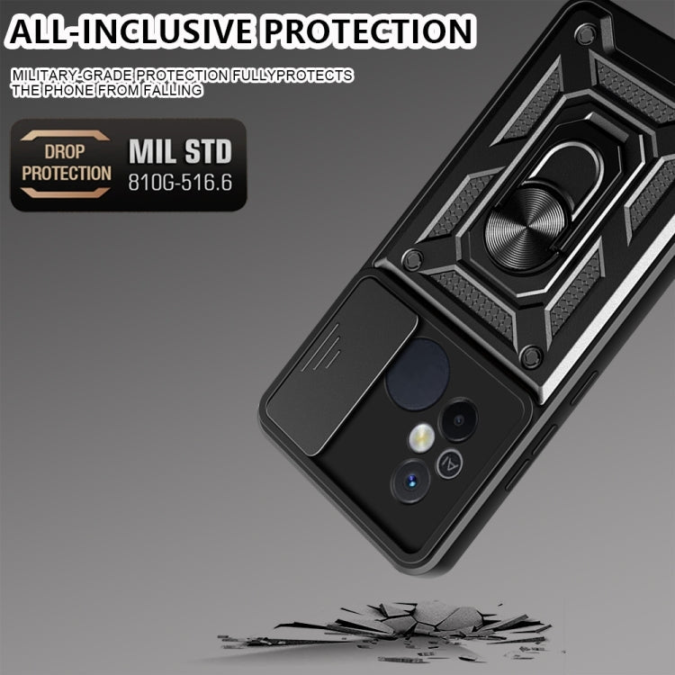 SLIDING ARMOR Tvrdený kryt pre Xiaomi Redmi 12C - čierny