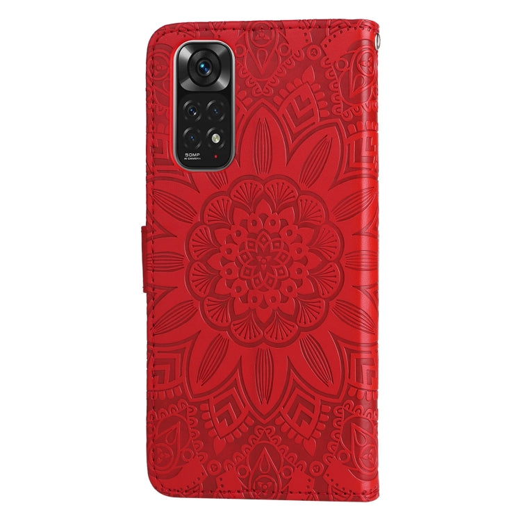 FLOWER Knižkové puzdro pre Xiaomi Redmi Note 11 / Note 11S - červené