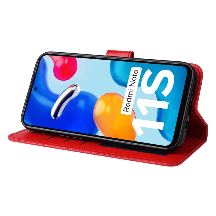 FLOWER Knižkové puzdro pre Xiaomi Redmi Note 11 / Note 11S - červené