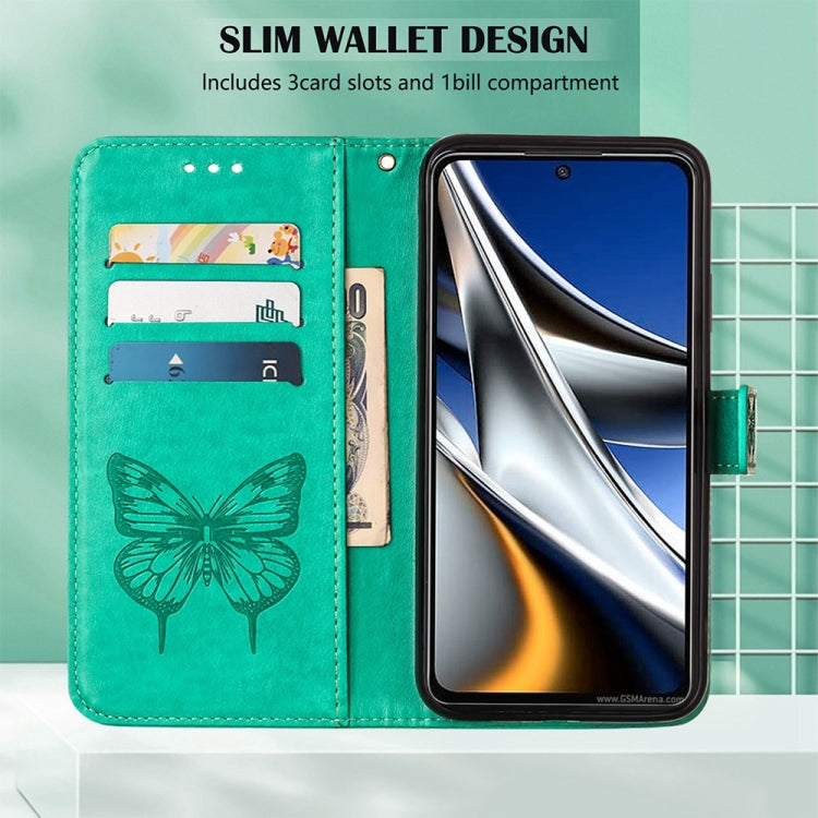 BUTTERFLY Knižkové puzdro pre Xiaomi Redmi Note 11 Pro 5G / Note 11 Pro - zelené