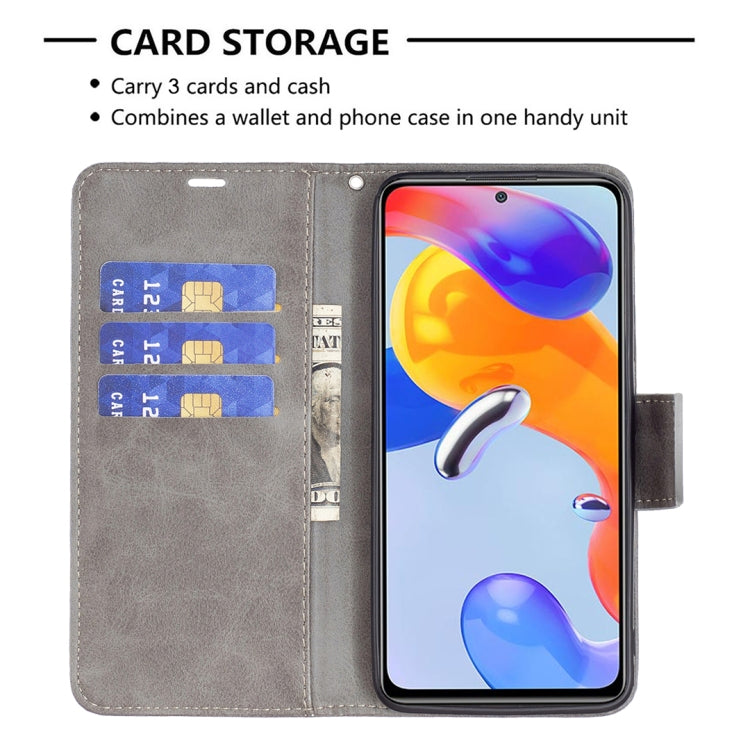 LAMBSKIN Knižkové puzdro pre Xiaomi Redmi Note 11 Pro 5G / Note 11 Pro - sivé