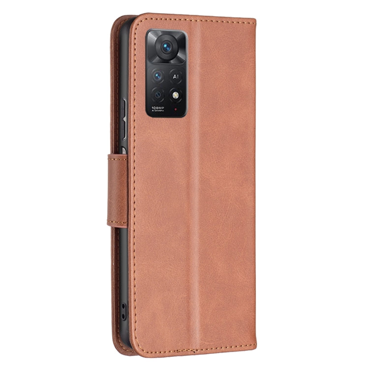 LAMBSKIN Knižkové puzdro pre Xiaomi Redmi Note 11 Pro 5G / Note 11 Pro - hnedé
