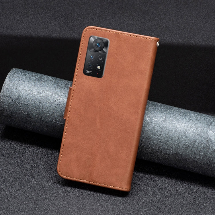 LAMBSKIN Knižkové puzdro pre Xiaomi Redmi Note 11 Pro 5G / Note 11 Pro - hnedé