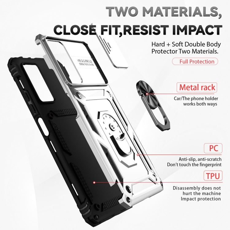SLIDING ARMOR Tvrdený kryt pre Xiaomi Redmi Note 11 Pro 5G / Note 11 Pro - sivý