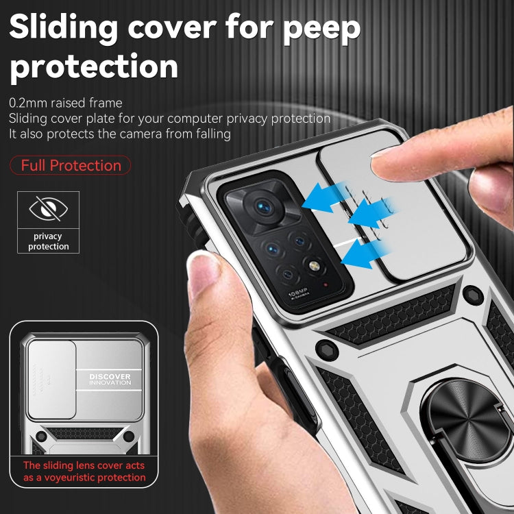 SLIDING ARMOR Tvrdený kryt pre Xiaomi Redmi Note 11 Pro 5G / Note 11 Pro - sivý