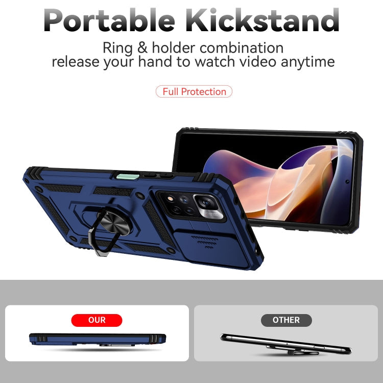 SLIDING ARMOR Tvrdený kryt pre Xiaomi Redmi Note 11 Pro 5G / Note 11 Pro - modrý