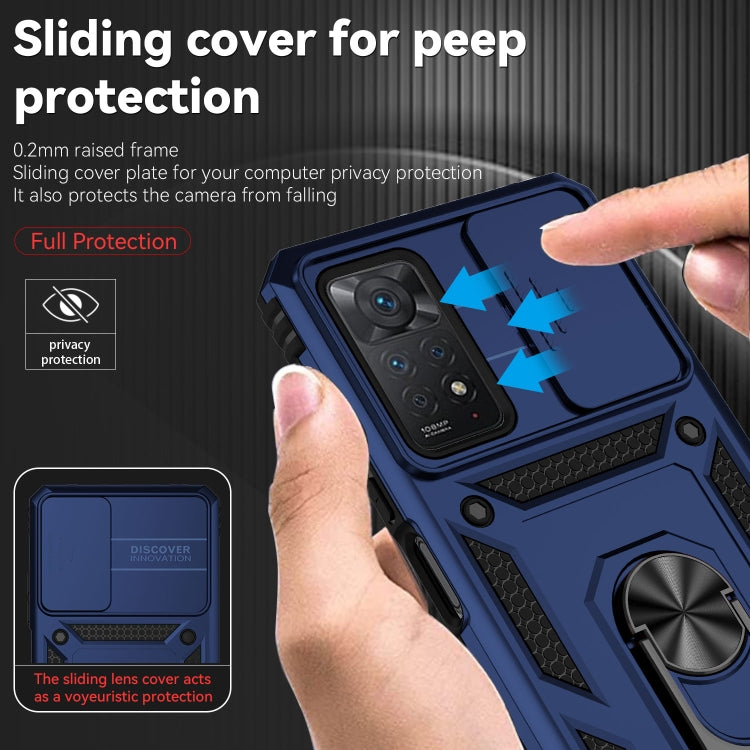 SLIDING ARMOR Tvrdený kryt pre Xiaomi Redmi Note 11 Pro 5G / Note 11 Pro - modrý