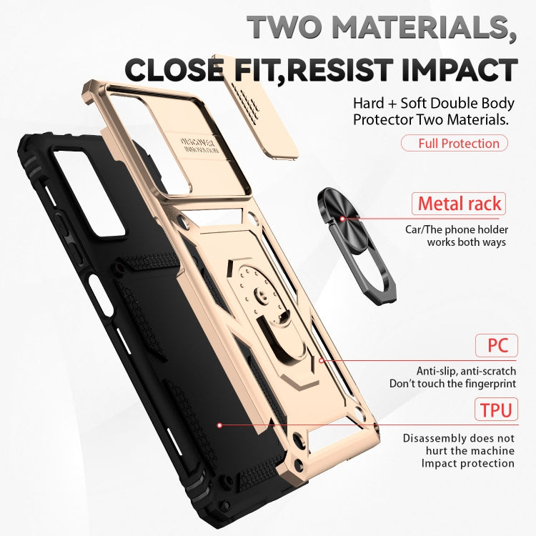 SLIDING ARMOR Tvrdený kryt pre Xiaomi Redmi Note 11 Pro 5G / Note 11 Pro - zlatý
