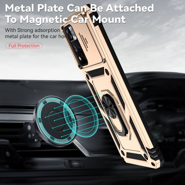 SLIDING ARMOR Tvrdený kryt pre Xiaomi Redmi Note 11 Pro 5G / Note 11 Pro - zlatý