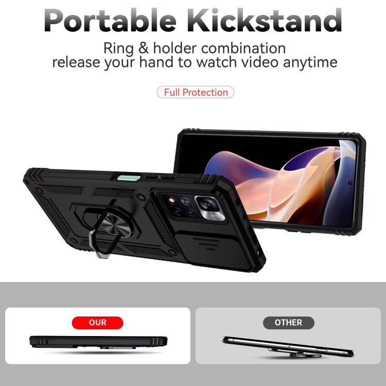 SLIDING ARMOR Tvrdený kryt pre Xiaomi Redmi Note 11 Pro 5G / Note 11 Pro - čierny