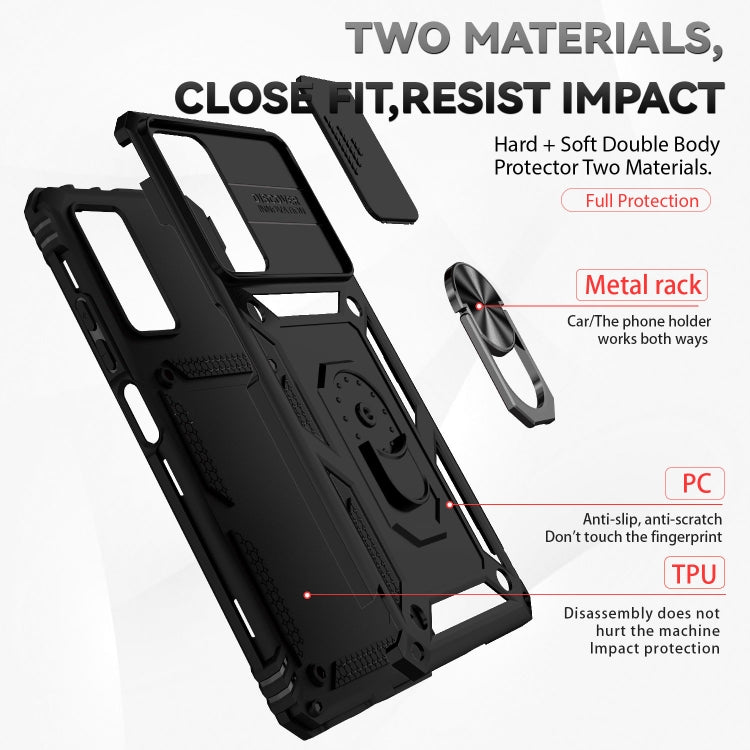 SLIDING ARMOR Tvrdený kryt pre Xiaomi Redmi Note 11 Pro 5G / Note 11 Pro - čierny
