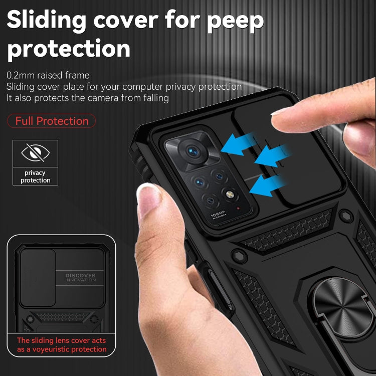 SLIDING ARMOR Tvrdený kryt pre Xiaomi Redmi Note 11 Pro 5G / Note 11 Pro - čierny