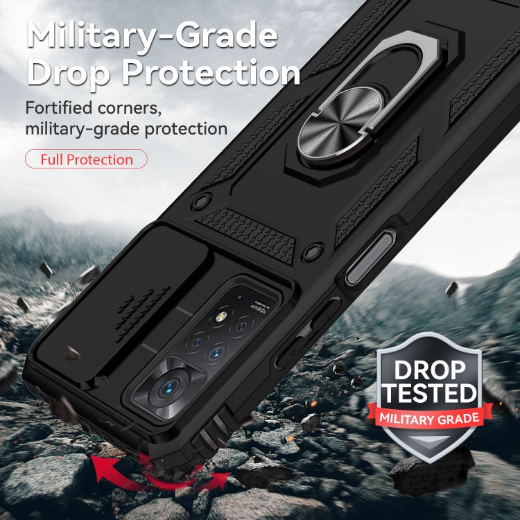SLIDING ARMOR Tvrdený kryt pre Xiaomi Redmi Note 11 Pro 5G / Note 11 Pro - čierny