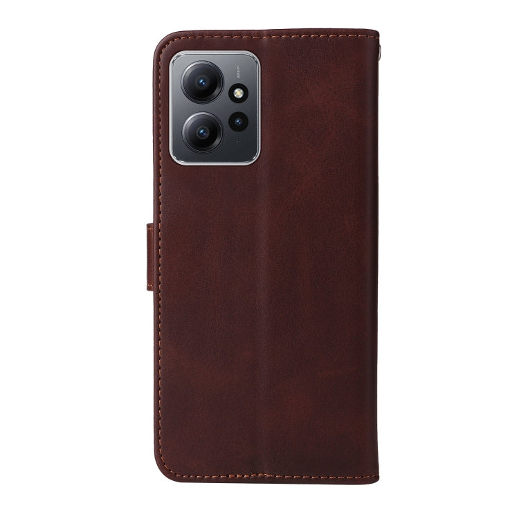 CALF Knižkové puzdro pre Xiaomi Redmi Note 12 4G - tmavo hnedé