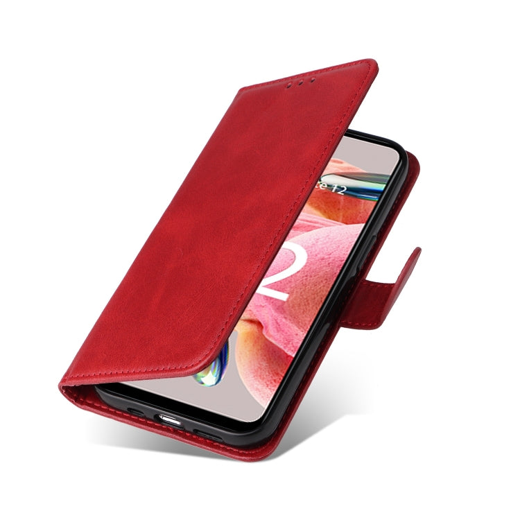 CALF Knižkové puzdro pre Xiaomi Redmi Note 12 4G - červené