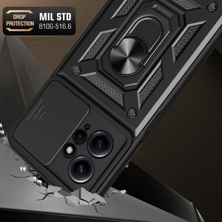 SLIDING ARMOR Tvrdený kryt pre Xiaomi Redmi Note 12 4G - čierny
