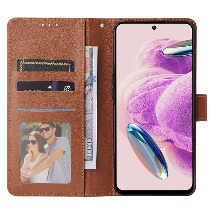 SOLID Knižkové puzdro pre Xiaomi Redmi Note 12S - hnedé