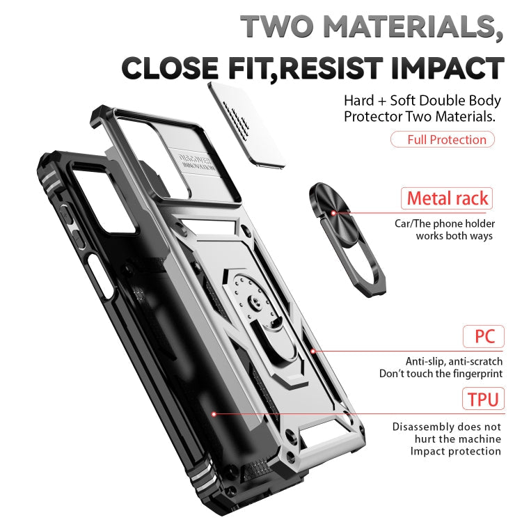 SLIDING ARMOR Tvrdený kryt pre Xiaomi Redmi Note 12 5G - sivý