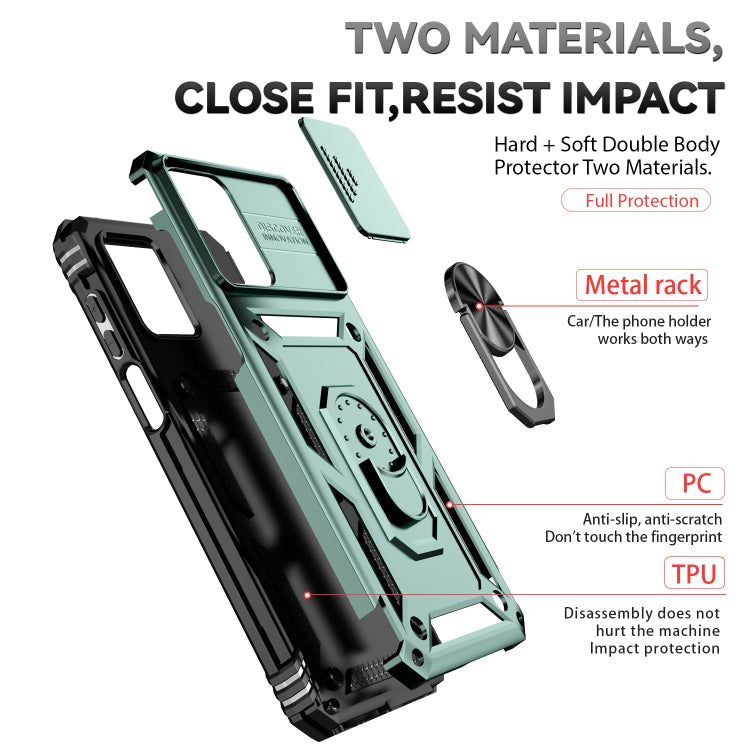 SLIDING ARMOR Tvrdený kryt pre Xiaomi Redmi Note 12 5G - zelený