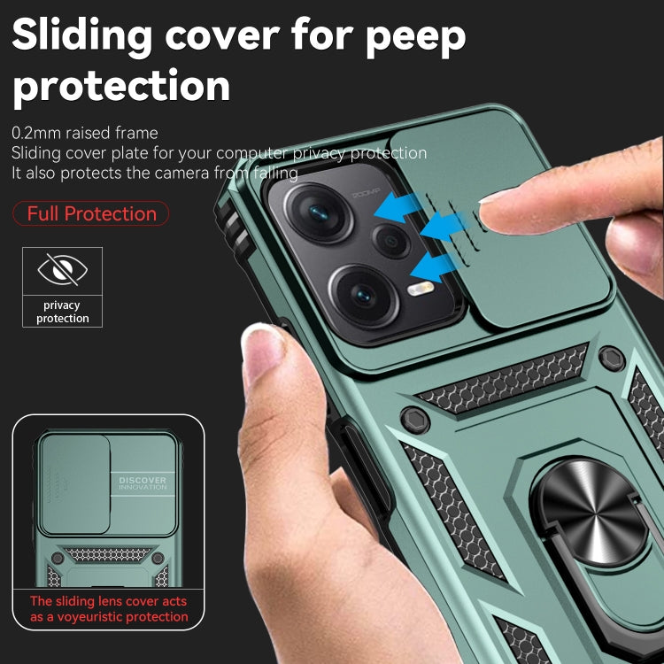 SLIDING ARMOR Tvrdený kryt pre Xiaomi Redmi Note 12 5G - zelený