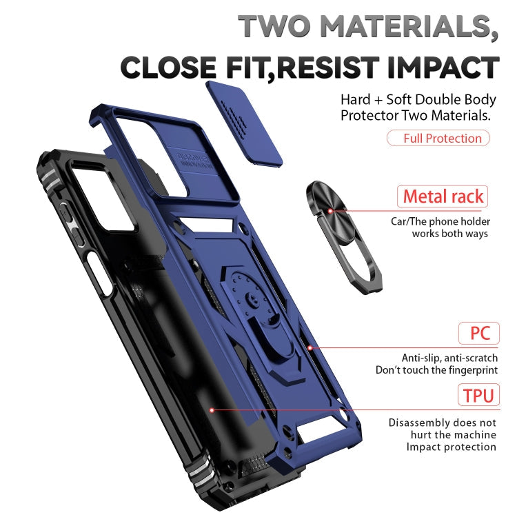 SLIDING ARMOR Tvrdený kryt pre Xiaomi Redmi Note 12 5G - modrý