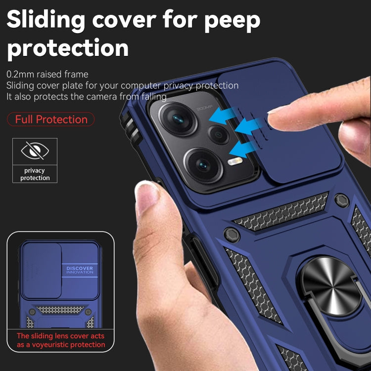 SLIDING ARMOR Tvrdený kryt pre Xiaomi Redmi Note 12 5G - modrý
