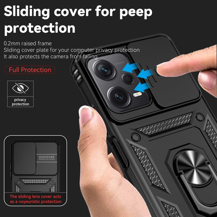 SLIDING ARMOR Tvrdený kryt pre Xiaomi Redmi Note 12 5G - čierny