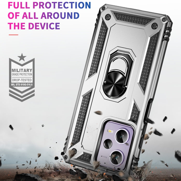 RING ARMOR Tvrdený kryt pre Xiaomi Redmi Note 12 Pro 5G - sivý