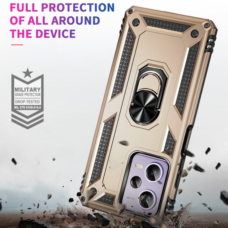 RING ARMOR Tvrdený kryt pre Xiaomi Redmi Note 12 Pro 5G - zlatý