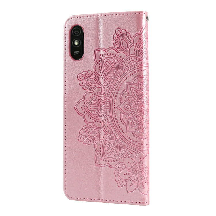 FLOWER Knižkové puzdro pre Xiaomi Redmi 9A / 9AT - ružové