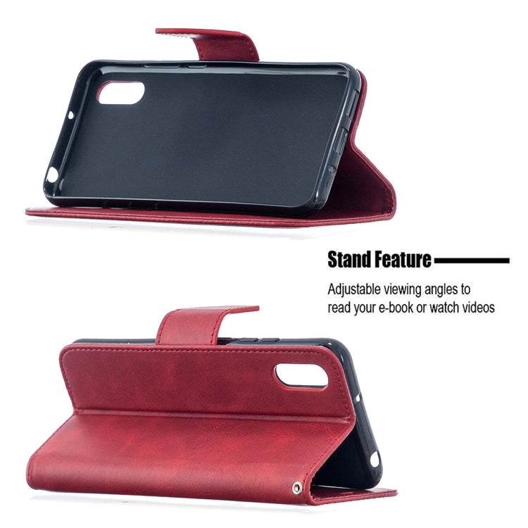 LAMBSKIN Knižkové puzdro pre Xiaomi Redmi 9A / 9AT - červené