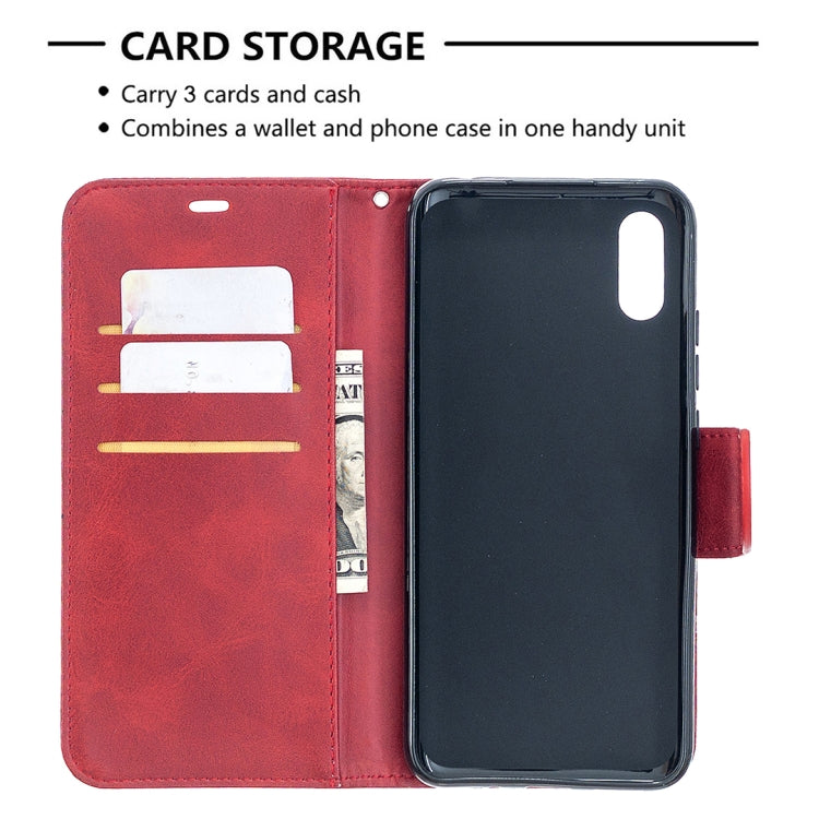 LAMBSKIN Knižkové puzdro pre Xiaomi Redmi 9A / 9AT - červené