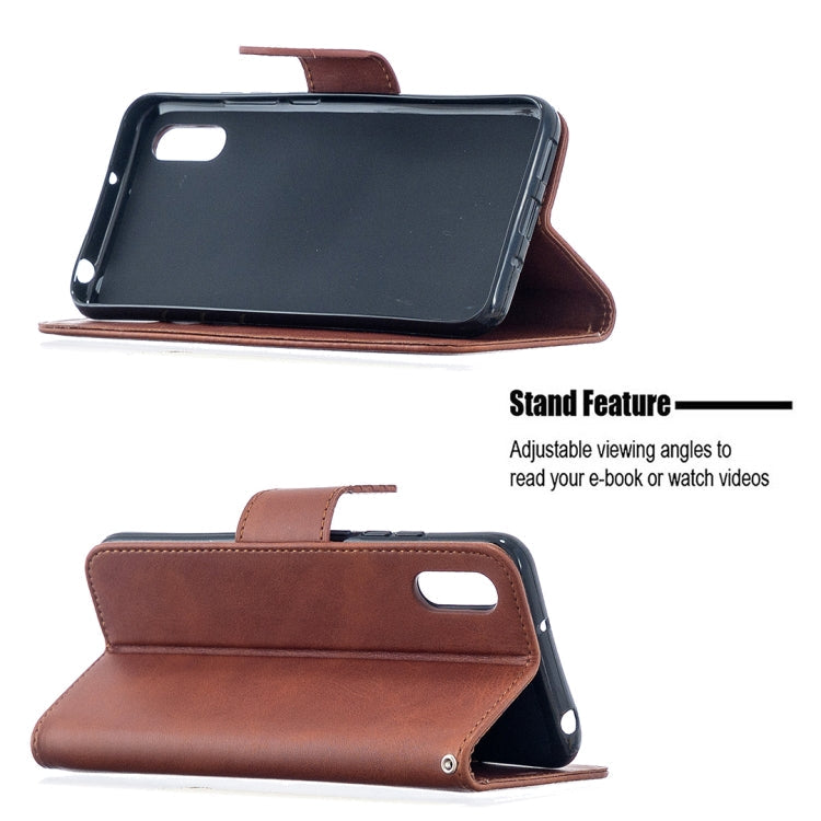 LAMBSKIN Knižkové puzdro pre Xiaomi Redmi 9A / 9AT - hnedé