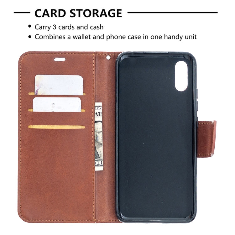LAMBSKIN Knižkové puzdro pre Xiaomi Redmi 9A / 9AT - hnedé