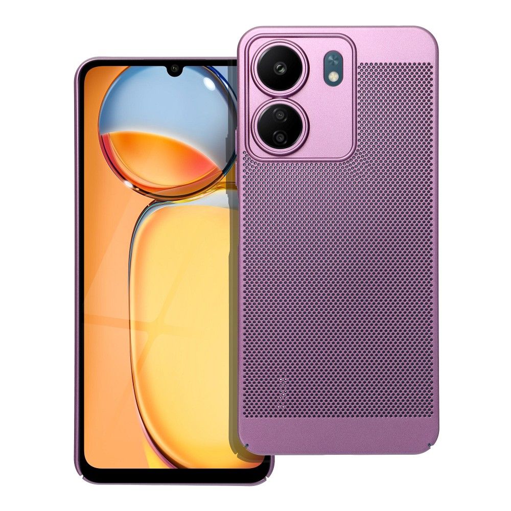 SKLO + KRYT 2v1 pre Xiaomi Redmi 13C - Tvrdený Zadný BREEZY fialový