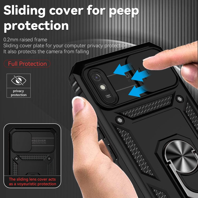 SLIDING ARMOR Tvrdený kryt pre Xiaomi Redmi 9A / 9AT - čierny