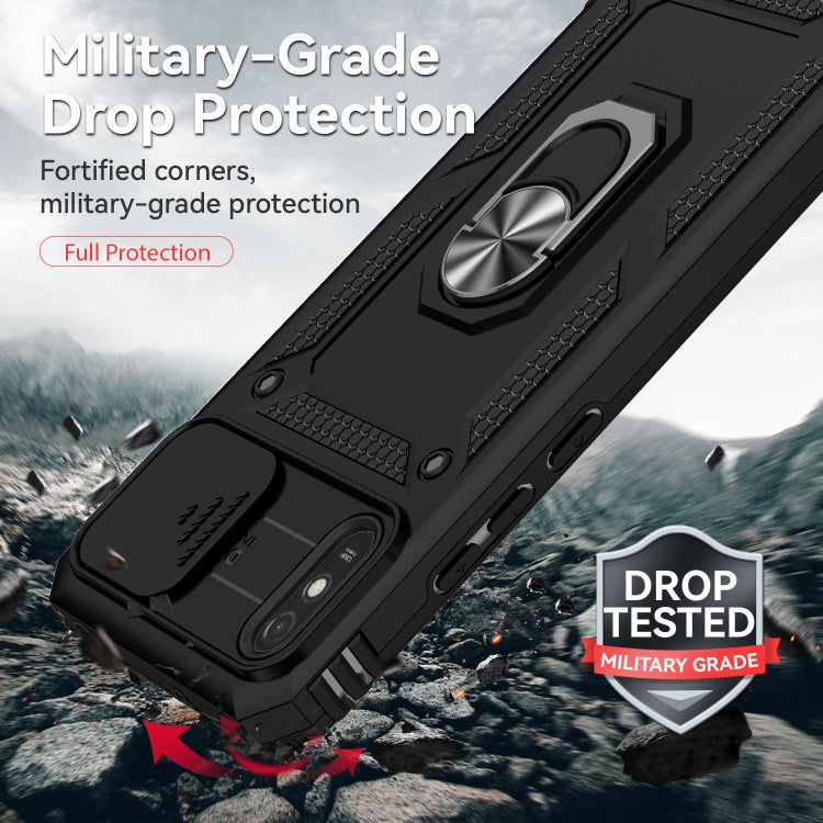 SLIDING ARMOR Tvrdený kryt pre Xiaomi Redmi 9A / 9AT - čierny