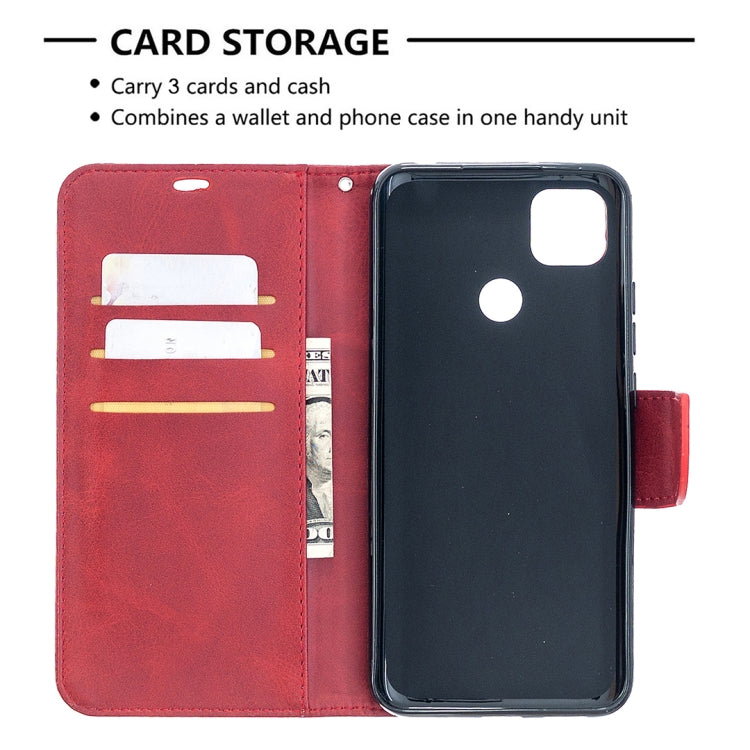 LAMBSKIN Knižkové puzdro pre Xiaomi Redmi 9C - červené