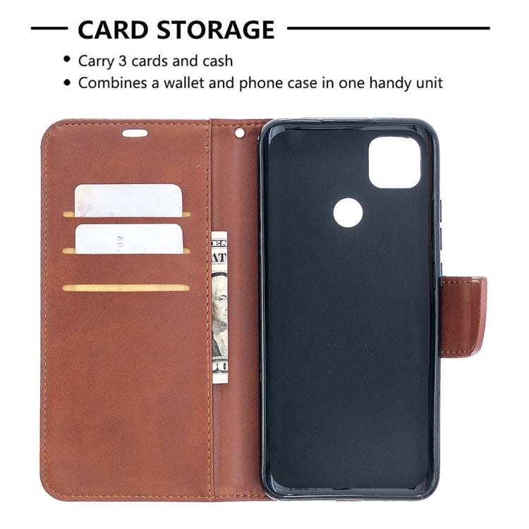 LAMBSKIN Knižkové puzdro pre Xiaomi Redmi 9C - hnedé
