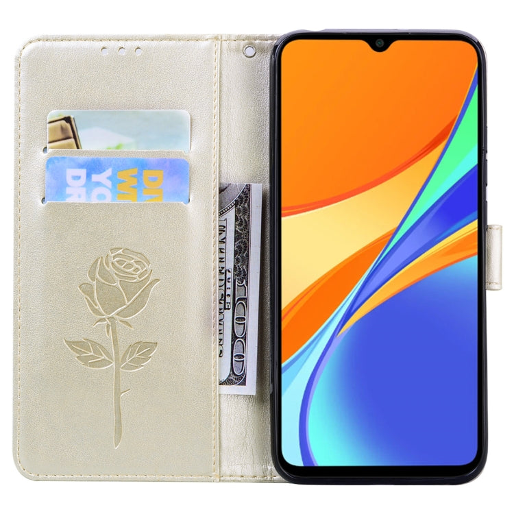 ROSE Knižkové puzdro pre Xiaomi Redmi 9C - zlaté