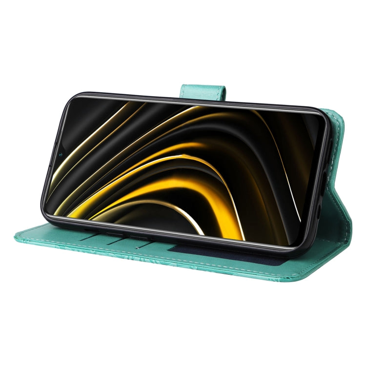 FLOWER Knižkové puzdro pre Xiaomi Redmi 9T - zelené