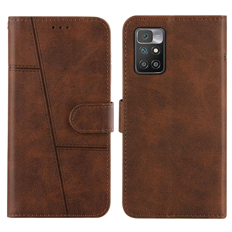 SOLID Knižkové puzdro pre Xiaomi Redmi 10 / Redmi 10 2022 - tmavo hnedé