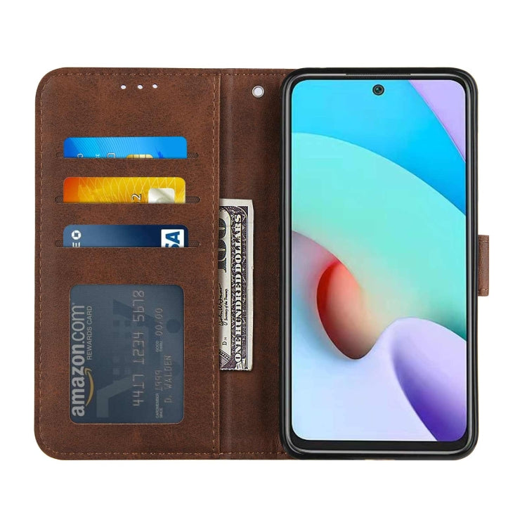 SOLID Knižkové puzdro pre Xiaomi Redmi 10 / Redmi 10 2022 - tmavo hnedé