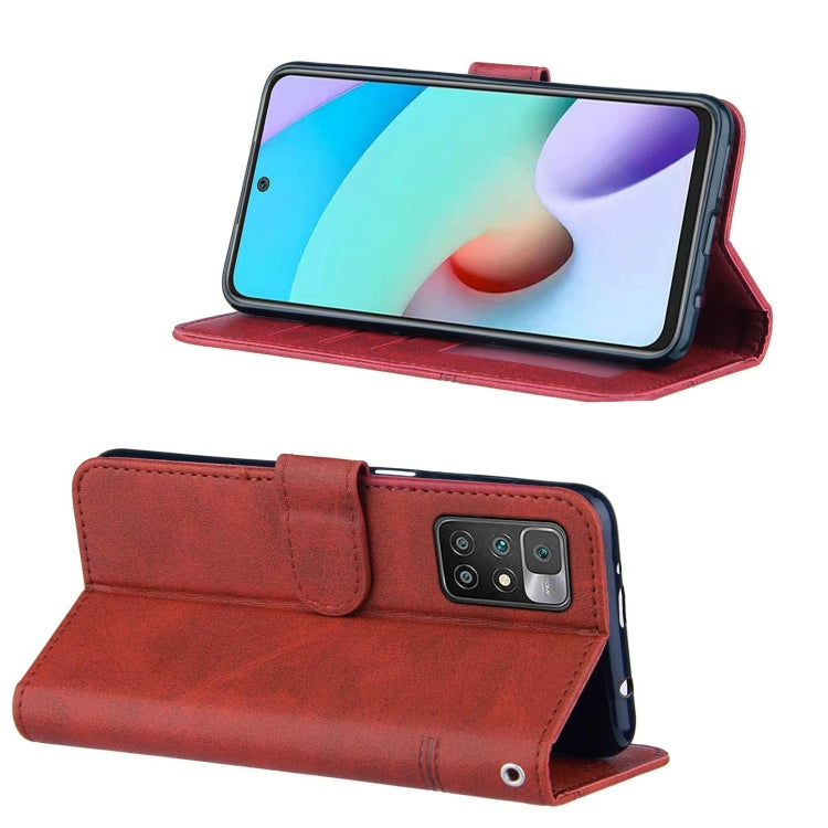 SOLID Knižkové puzdro pre Xiaomi Redmi 10 / Redmi 10 2022 - červené