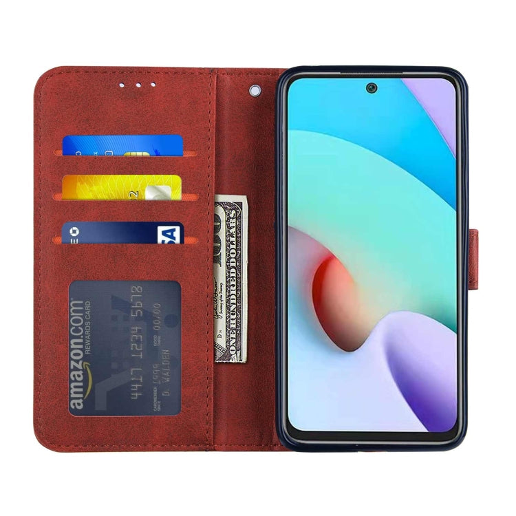 SOLID Knižkové puzdro pre Xiaomi Redmi 10 / Redmi 10 2022 - červené