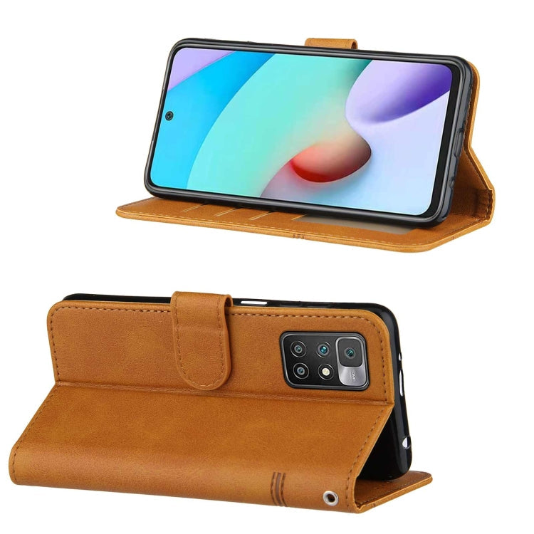 SOLID Knižkové puzdro pre Xiaomi Redmi 10 / Redmi 10 2022 - svetlo hnedé