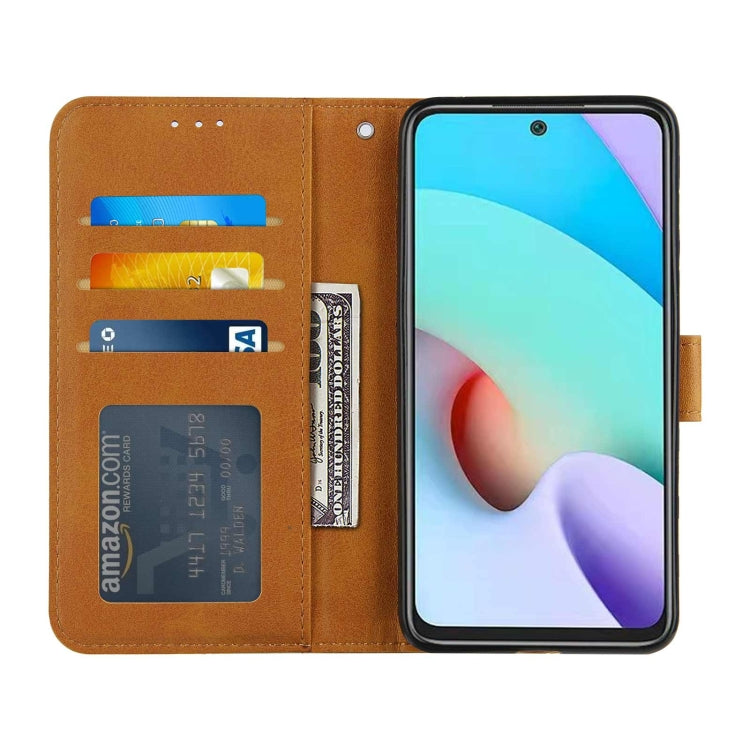 SOLID Knižkové puzdro pre Xiaomi Redmi 10 / Redmi 10 2022 - svetlo hnedé