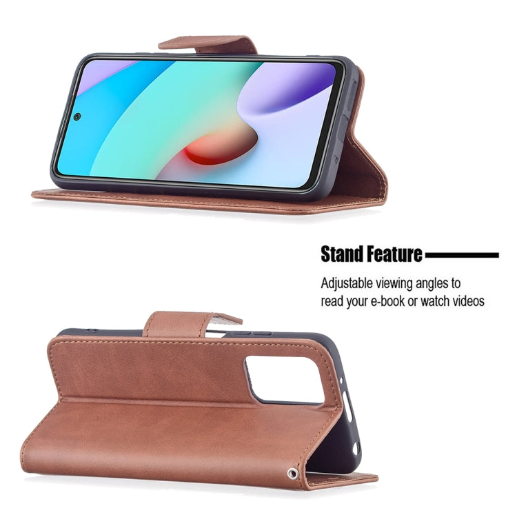 LAMBSKIN Knižkové puzdro pre Xiaomi Redmi 10 / Redmi 10 2022 - hnedé