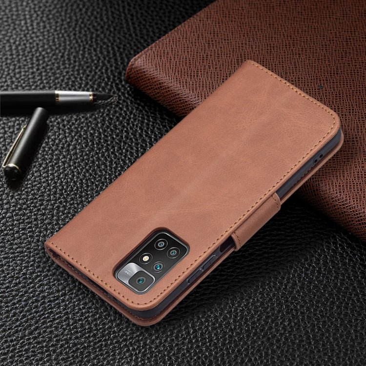 LAMBSKIN Knižkové puzdro pre Xiaomi Redmi 10 / Redmi 10 2022 - hnedé